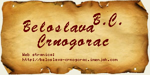 Beloslava Crnogorac vizit kartica